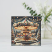  draaimolen met grillige kerst feestdagenkaart (Staand voorkant)