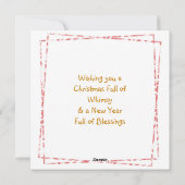  draaimolen met grillige kerst feestdagenkaart (Achterkant)