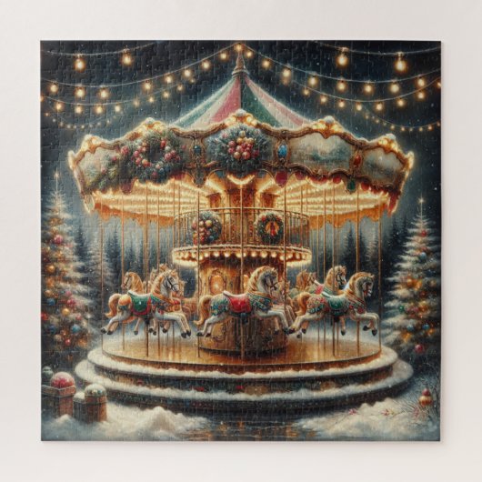 draaimolen met grillige kerst legpuzzel (Verticaal)