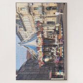 Draaimolen op de kermis in een oude Franse stad Legpuzzel (Verticaal)