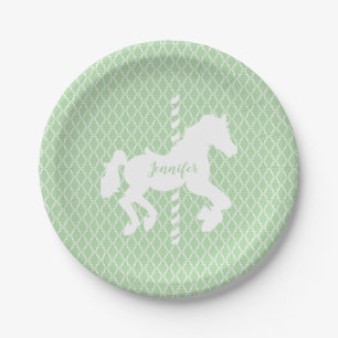 Draaimolen Paard Patroon Uw Kleuren  Papieren Bordje