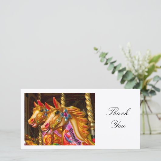 draaimolen paarden - Dank u Bedankkaart (Staand voorkant)