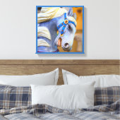 draaimolen paardendoek 18-serie canvas afdruk (Insitu (Slaapkamer))
