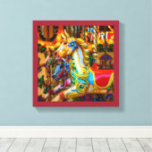 draaimolen paardenserie 28 canvas afdruk (Insitu (Houten vloer))