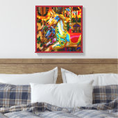 draaimolen paardenserie 28 canvas afdruk (Insitu (Slaapkamer))