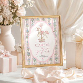 Draaimolen Roze Kaarten en Cadeaus Bord Poster