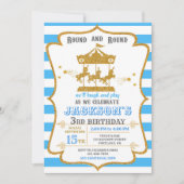 Draaimolen verjaardagsuitnodiging Pretpark uitnodi Kaart (Voorkant)