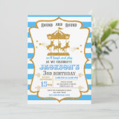 Draaimolen verjaardagsuitnodiging Pretpark uitnodi Kaart (Staand voorkant)