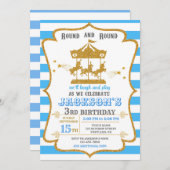 Draaimolen verjaardagsuitnodiging Pretpark uitnodi Kaart (Voorkant / Achterkant)