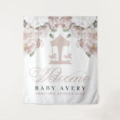 Draaimolen Welkom Baby Baby Shower Wandkleed (Voorkant)