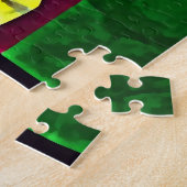 Draaimolenpaard met gele manen legpuzzel (Zijkant)