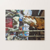 Draaimolenpaard Met Golvende Manen Legpuzzel (Horizontaal)
