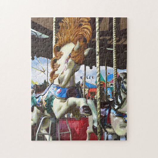 Draaimolenpaard Met Golvende Manen Legpuzzel (Verticaal)