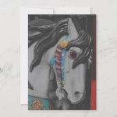 Draaimolenpaard met vurige kleuren Zwart-Wit Feest Kaart (Achterkant)