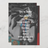 Draaimolenpaard met vurige uitstraling Zwart-Wit F Kaart (Voorkant / Achterkant)