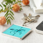 Draaimolenpaard - Turquoise en Aqua Sleutelhanger (Zijkant)