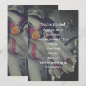 Draaimolenpaard Zwart-Wit Feest Kaart (Voorkant / Achterkant)