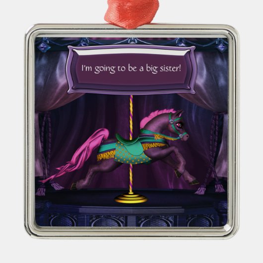 Draaimolenpony Cadeau voor grote zus ornament (Voorkant)