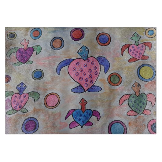 Draaimolens en cirkels, kapperskaart snijplank (Voorkant)