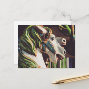 Draaimolens paarden zomerdagen op de kermis briefkaart