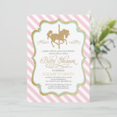 Draaimolentje Baby Shower Uitnodiging (Staand voorkant)