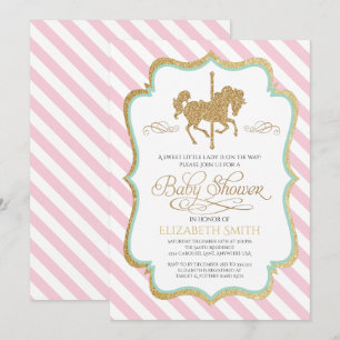 Draaimolentje Baby Shower Uitnodiging