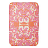 Draaipatroon in roze, Sinaasappel en crème Badmat (Voorkant Verticaal)