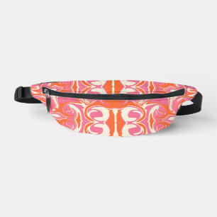 Draaipatroon in roze, Sinaasappel en crème Heuptasje