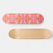 Draaipatroon in roze, Sinaasappel en crème Persoonlijk Skateboard (Horizontaal)