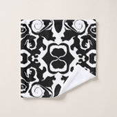 Draaipatroon in zwart-wit bad handdoek (Wasdoekje)