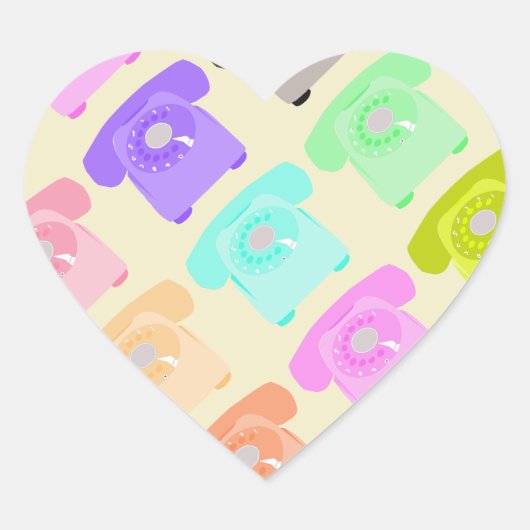 draaischijftelefoon hart sticker (Voorkant)