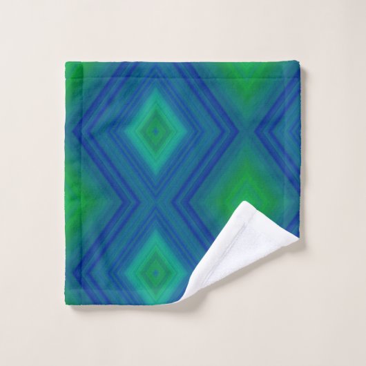 Draaistekset Blauw groen patroonpad Bad Handdoek (Wasdoekje)