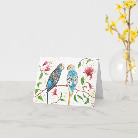 Draaistellen - originele waterverf blanco kaart (Gele Bloem)