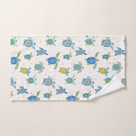 Draaistoestel met draaimozaïek bad handdoek (Handdoek)