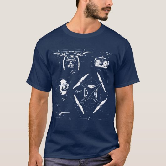 Draaistoiletstijl grafische T - shirts met blauwdr (Voorkant)