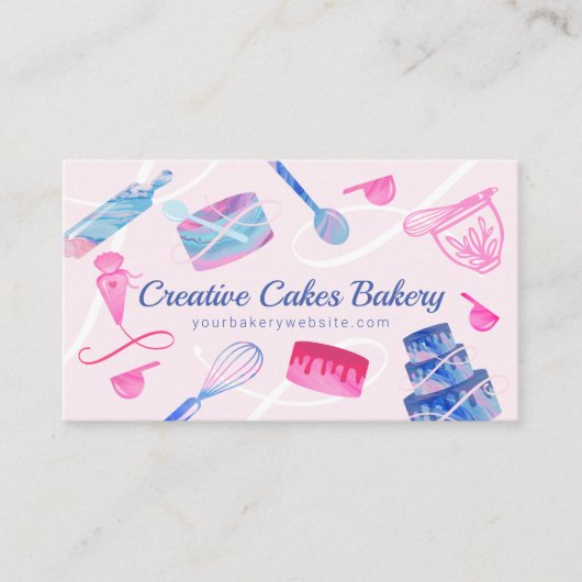 Draaiswerktuigen en gereedschap voor roze blauwe m visitekaartje (Voorkant)