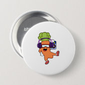 Draait bij Muziek met hoofdtelefoon Ronde Button 7,6 Cm (Voorkant /achterkant)