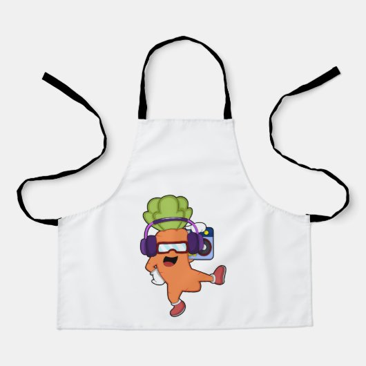 Draait bij Muziek met hoofdtelefoon Schort (Voorkant)