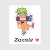 Draait bij Muziek met hoofdtelefoon Sticker (Vel)