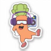 Draait bij Muziek met hoofdtelefoon Sticker (Voorkant)