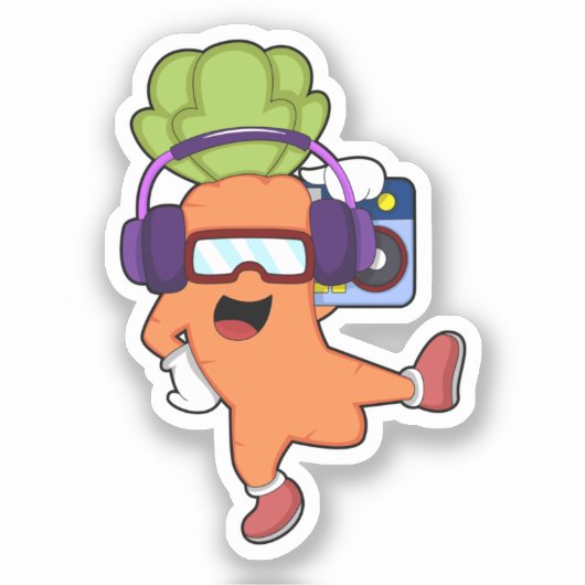 Draait bij Muziek met hoofdtelefoon Sticker (Voorkant)