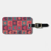 Draait en sterren roze bagagelabel (Voorkant horizontaal)