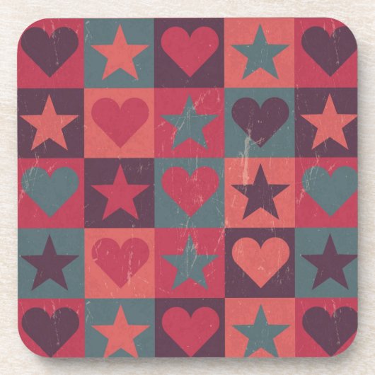 Draait en sterren roze bier onderzetter (Voorkant)