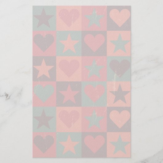Draait en sterren roze briefpapier (Voorkant)