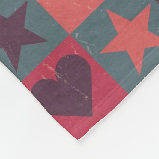 Draait en sterren roze fleece deken (Hoek)