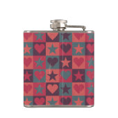 Draait en sterren roze heupfles (Achterkant)