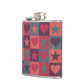 Draait en sterren roze heupfles (Links)