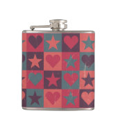 Draait en sterren roze heupfles (Voorkant)