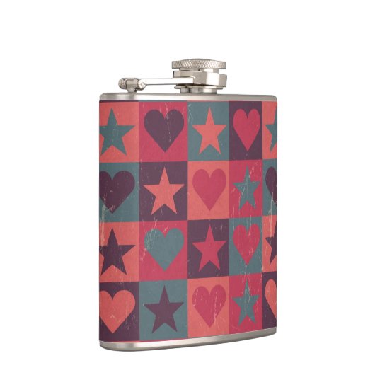 Draait en sterren roze heupfles (Rechts)