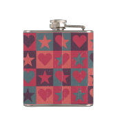 Draait en sterren roze heupfles (Achterkant)